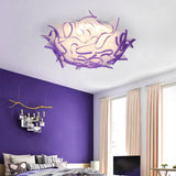 Contemporary Led Flush Ceiling Light With Twist Acrylic Shade - Vibrant Pink/Orange/Blue For