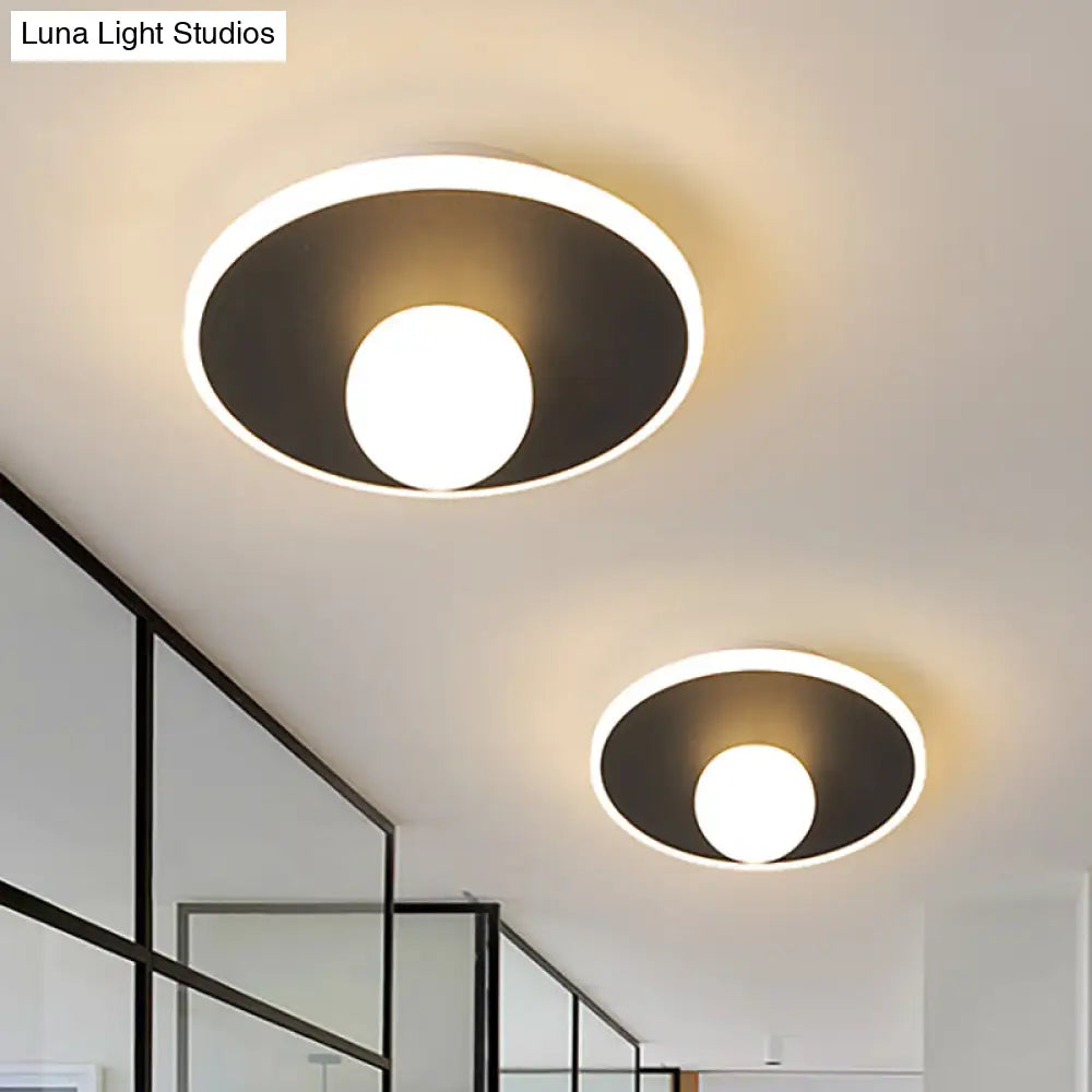 Contemporary Led Flush Lamp With Acrylic Shade And Mount In White Or Black