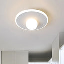 Contemporary Led Flush Lamp With Acrylic Shade And Mount In White Or Black / Warm Round