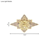 Contemporary Led Flush - Mount Ceiling Lamp With Clear Crystal Floral Design