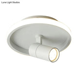 Contemporary Led Flush Mount Ceiling Light In Black/White With Warm/White