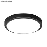 Contemporary Led Flush Mount Ceiling Light In Black With Acrylic Shade Warm/White 10.5 - 16’
