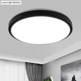 Contemporary Led Flush Mount Ceiling Light In Black With Acrylic Shade Warm/White 10.5-16 Diameter
