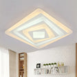Contemporary Led Flush Mount Light For Living Rooms - White Acrylic Finish / 19.5 Warm