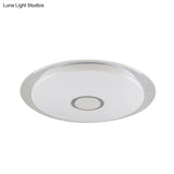 Contemporary Led Flush Mount Light In White/Natural For Living Room
