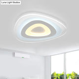 Contemporary Led Flush Mount Light - Wide Acrylic Shade Triangle Ceiling Lamp (16’/20’/24.5’)