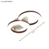 Contemporary Led Flush Mount Light With White/Warm Glow & Metal Ring In 8.5’/11.5’ Width