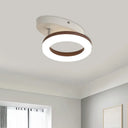 Contemporary Led Flush Mount Light With White/Warm Glow & Metal Ring In 8.5’/11.5’ Width White