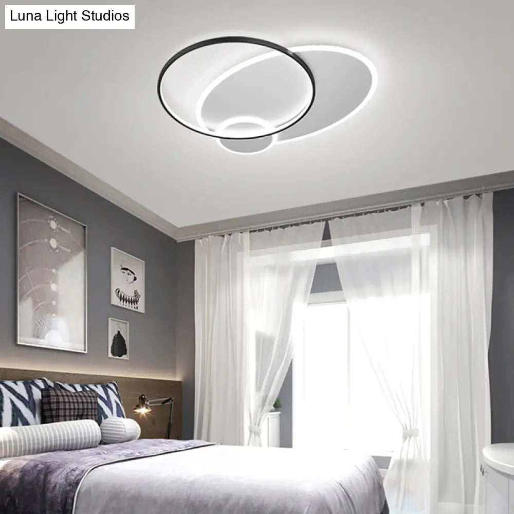 Contemporary Led Flush Mount Metal Ceiling Light For Bedrooms
