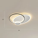 Contemporary Led Flush Mount Metal Ceiling Light For Bedrooms Black - White / 16’ Round
