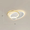 Contemporary Led Flush Mount Metal Ceiling Light For Bedrooms White - Gold / 16’ Round