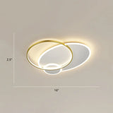 Contemporary Led Flush Mount Metal Ceiling Light For Bedrooms White - Gold / 16’ Round