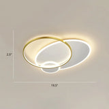 Contemporary Led Flush Mount Metal Ceiling Light For Bedrooms White - Gold / 19.5’ Round