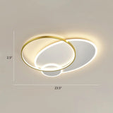 Contemporary Led Flush Mount Metal Ceiling Light For Bedrooms White - Gold / 23.5’ Round
