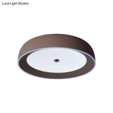 Contemporary Led Flushmount Ceiling Light For Bedroom - Grey/Coffee Tone Pivoting Ring Design