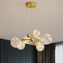 Contemporary Led Glass Orb Chandelier - Glow String & Down Lighting 6 / Gold