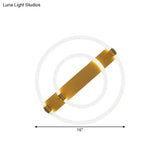 Contemporary Led Gold Ceiling Fixture - Iron Rings And Oblong Flush Lamp 16’/19.5’ W Warm/White