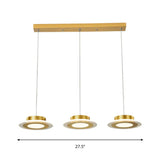 Contemporary Acrylic Led Gold Chandelier - Round Pendant Light Fixture In Warm/White