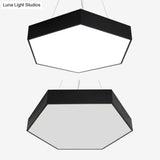Contemporary Led Hexagon Pendant Lamp - Yellow/Silver/Purple 12’/18’/23.5’ Wide