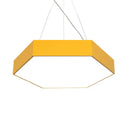 Contemporary Led Hexagon Pendant Lamp - Yellow/Silver/Purple 12’/18’/23.5’ Wide Yellow / 12’