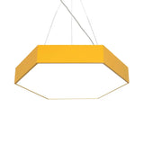 Contemporary Led Hexagon Pendant Lamp - Yellow/Silver/Purple 12’/18’/23.5’ Wide Yellow / 12’