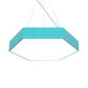 Contemporary Led Hexagon Pendant Lamp - Yellow/Silver/Purple 12’/18’/23.5’ Wide Blue / 12’