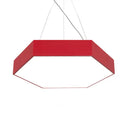 Contemporary Led Hexagon Pendant Lamp - Yellow/Silver/Purple 12’/18’/23.5’ Wide Red / 12’