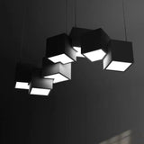 Contemporary Led Island Light Fixture: Metallic Living Room Pendant Black / 25.5