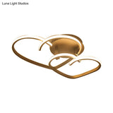 Contemporary Led Loving Heart Semi Flush Mount Light For Bedrooms