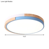 Contemporary Led Metal Circle Flush Light With Acrylic Diffuser In Warm/White - Pink/Yellow/Blue