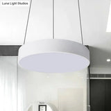 Modern Metal Drum Pendant Light With Led In White/Black Finish Available 3 Sizes White / 8