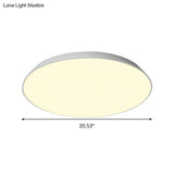 Contemporary Led Metallic Flush Mount Light - White Tray Ceiling Lamp For Bedroom