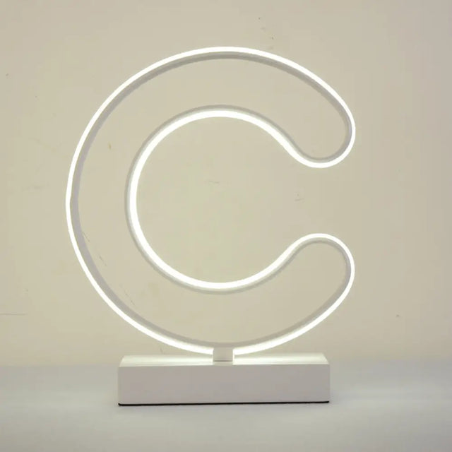 Contemporary Led Nightstand Lamp - White Curvy Book Light With Acrylic Shade Warm/White Option