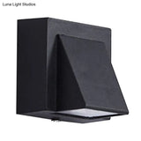 Contemporary Led Outdoor Wall Mount Sconce Light With Metal Shade - Black