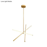 Contemporary Led Pendant Chandelier - Metallic Suspension Light For Living Room 3 Bulbs