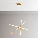 Contemporary Led Pendant Chandelier - Metallic Suspension Light For Living Room 3 Bulbs Gold
