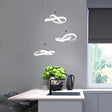 Contemporary Led Pendant Chandelier: Seamless Metal Suspension Light In Warm/White White /