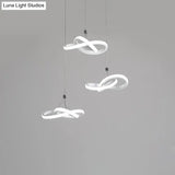 Contemporary Led Pendant Chandelier: Seamless Metal Suspension Light In Warm/White