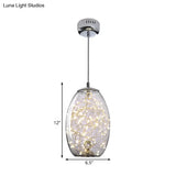 Contemporary Led Pendant Light With Amber/Smoke Grey Glass Globe/Cylinder/Oval - Ideal For Living