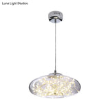 Contemporary Led Pendant Light With Amber/Smoke Grey Glass Globe/Cylinder/Oval - Ideal For Living
