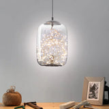 Contemporary Led Pendant Light With Amber/Smoke Grey Glass Globe/Cylinder/Oval - Ideal For Living