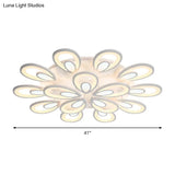 Contemporary Led Petal Flush Mount Light Fixture: 6/12/15 Lights Warm/White/Natural White Ceiling