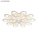 Contemporary Led Petal Flush Mount Light Fixture: 6/12/15 Lights Warm/White/Natural White Ceiling