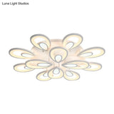 Contemporary Led Petal Flush Mount Light Fixture: 6/12/15 Lights Warm/White/Natural White Ceiling