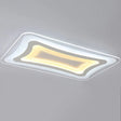 Contemporary Led Rectangular Flush Mount Ceiling Light In White - Warm/White /