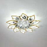 Contemporary Led Semi Flush Mount Ceiling Light With Crystal Ball - Gold Finish 10 / White