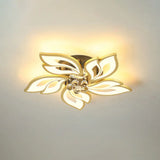 Contemporary Led Semi Flush Mount Ceiling Light With Crystal Ball - Gold Finish 5 / Warm