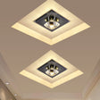 Contemporary Led Square Flushmount Light With Clear Crystals - Black Ideal For Corridor Ceiling
