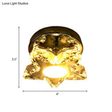 Contemporary Led Star Shaped Ceiling Mounted Fixture - Clear Crystal Nickel Warm/White Light