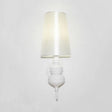 Contemporary Led Tapered Wall Sconce Light 6/8/10 Dia Fabric White/Black/Silver White / 6